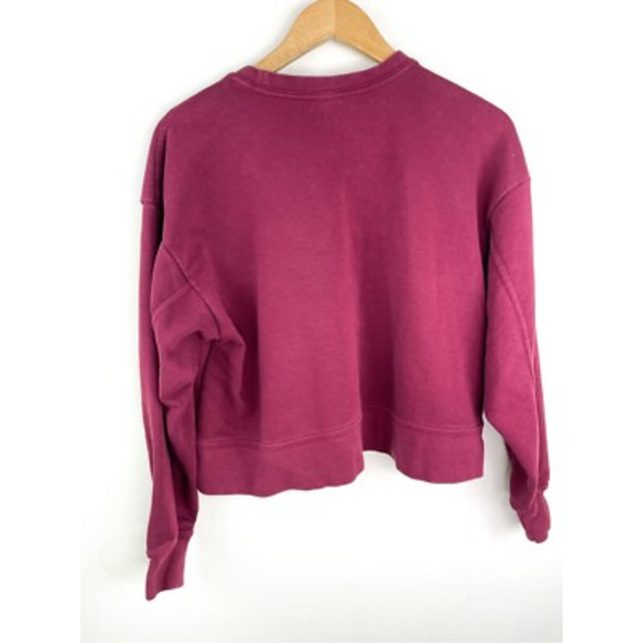 Nike Logo Cropped Crewneck Sweatshirt Maroon Size S - Picture 8 of 10